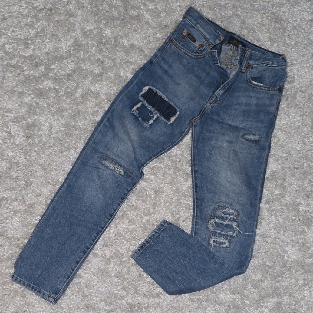 Men's Blue Distressed Jeans